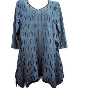 DORMAN Lagenlook V-Neck Assymetrical Hem Dress